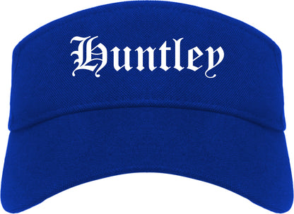 Huntley Illinois IL Old English Mens Visor Cap Hat Royal Blue