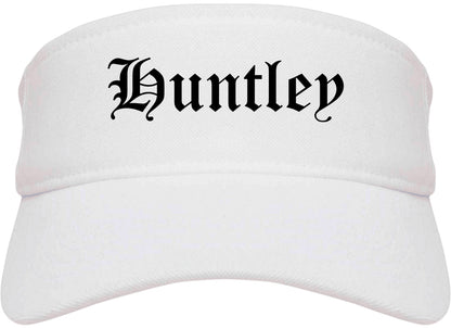 Huntley Illinois IL Old English Mens Visor Cap Hat White