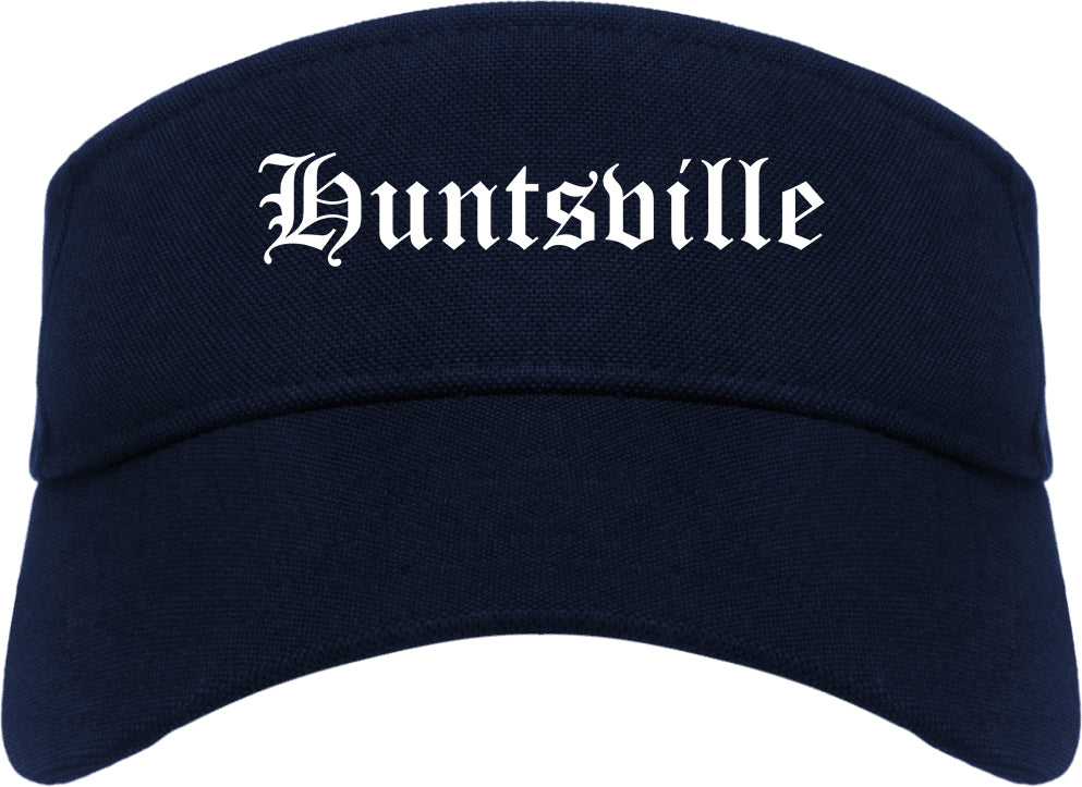 Huntsville Alabama AL Old English Mens Visor Cap Hat Navy Blue