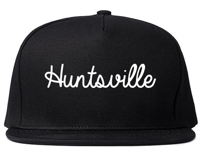 Huntsville Texas TX Script Mens Snapback Hat Black