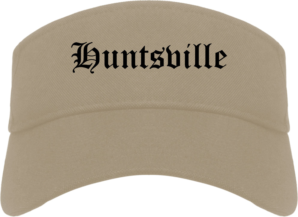 Huntsville Texas TX Old English Mens Visor Cap Hat Khaki