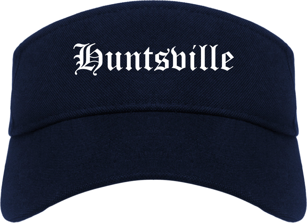 Huntsville Texas TX Old English Mens Visor Cap Hat Navy Blue