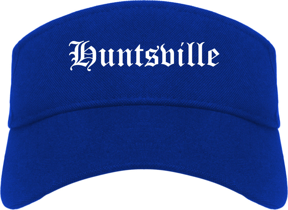 Huntsville Texas TX Old English Mens Visor Cap Hat Royal Blue