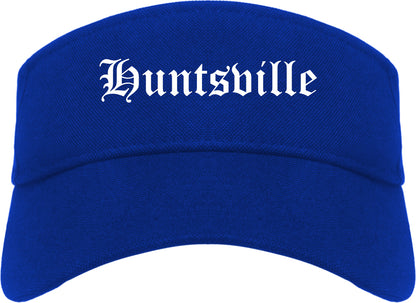 Huntsville Texas TX Old English Mens Visor Cap Hat Royal Blue