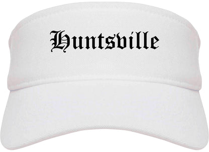 Huntsville Texas TX Old English Mens Visor Cap Hat White