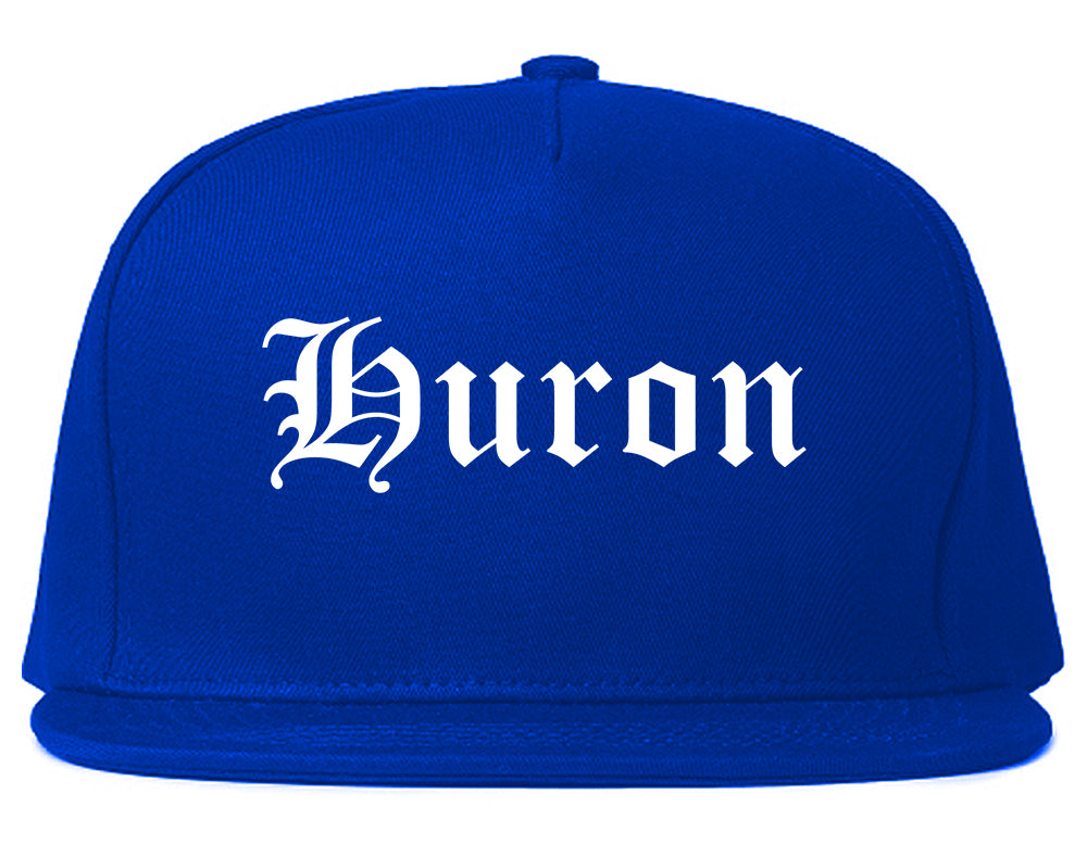 Huron California CA Old English Mens Snapback Hat Royal Blue