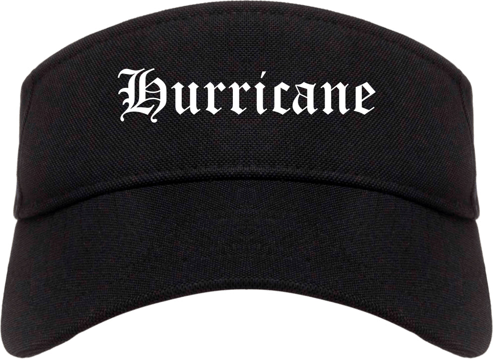 Hurricane Utah UT Old English Mens Visor Cap Hat Black