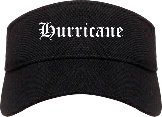 Hurricane Utah UT Old English Mens Visor Cap Hat Black