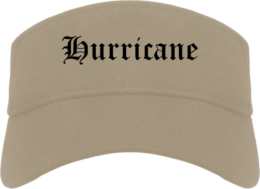 Hurricane Utah UT Old English Mens Visor Cap Hat Khaki