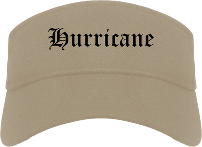 Hurricane Utah UT Old English Mens Visor Cap Hat Khaki
