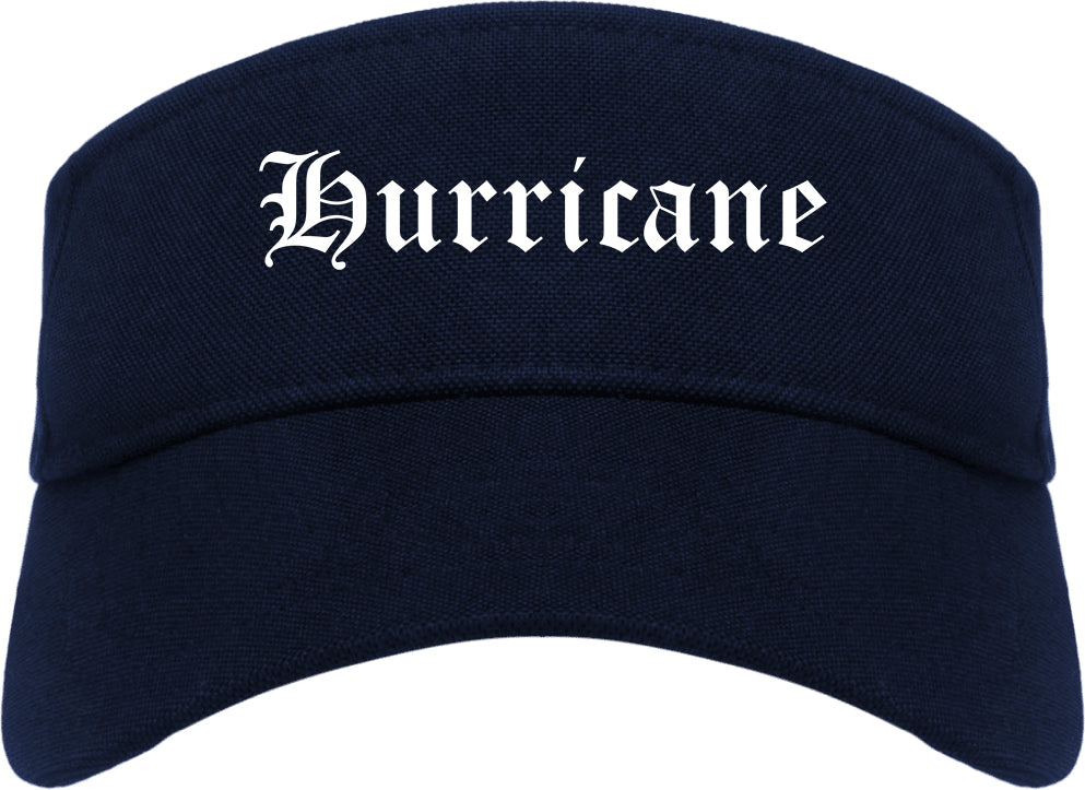 Hurricane Utah UT Old English Mens Visor Cap Hat Navy Blue