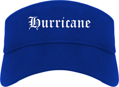 Hurricane Utah UT Old English Mens Visor Cap Hat Royal Blue