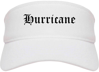 Hurricane Utah UT Old English Mens Visor Cap Hat White