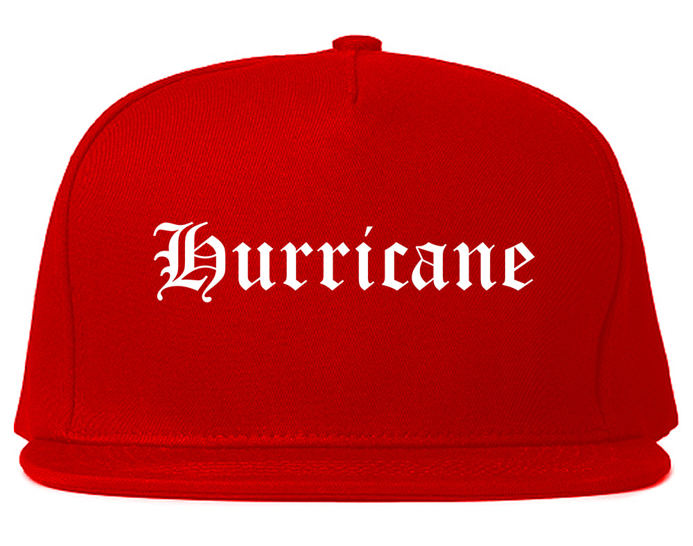 Hurricane West Virginia WV Old English Mens Snapback Hat Red