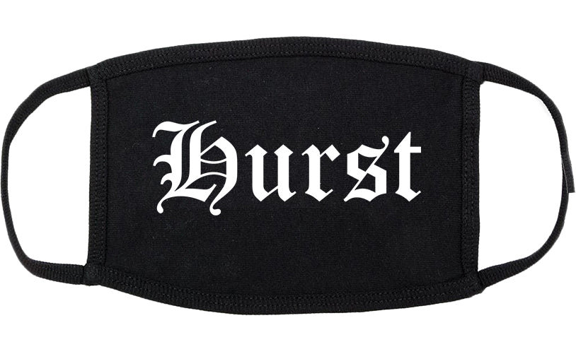 Hurst Texas TX Old English Cotton Face Mask Black