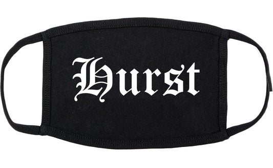 Hurst Texas TX Old English Cotton Face Mask Black
