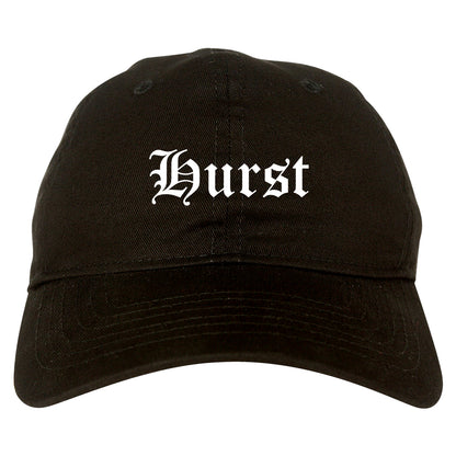 Hurst Texas TX Old English Mens Dad Hat Baseball Cap Black