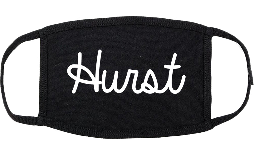 Hurst Texas TX Script Cotton Face Mask Black