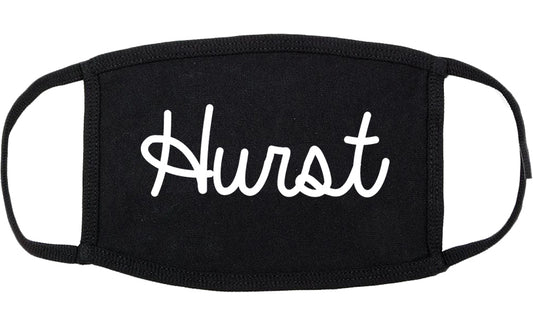Hurst Texas TX Script Cotton Face Mask Black
