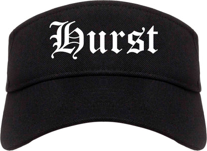 Hurst Texas TX Old English Mens Visor Cap Hat Black