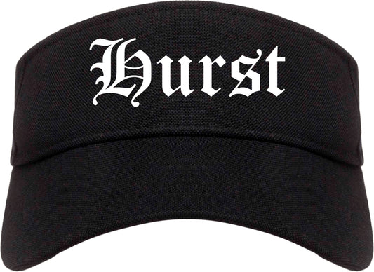 Hurst Texas TX Old English Mens Visor Cap Hat Black