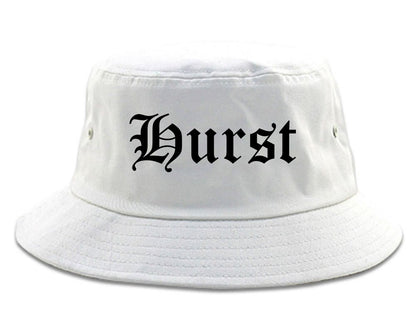 Hurst Texas TX Old English Mens Bucket Hat White