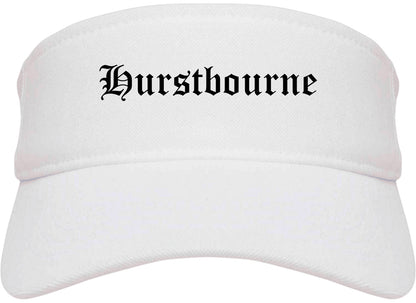 Hurstbourne Kentucky KY Old English Mens Visor Cap Hat White