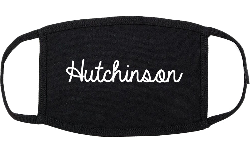 Hutchinson Kansas KS Script Cotton Face Mask Black