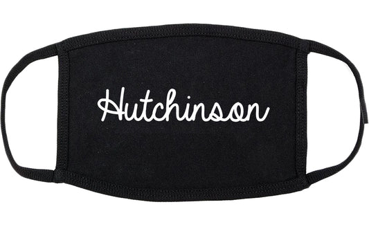 Hutchinson Kansas KS Script Cotton Face Mask Black