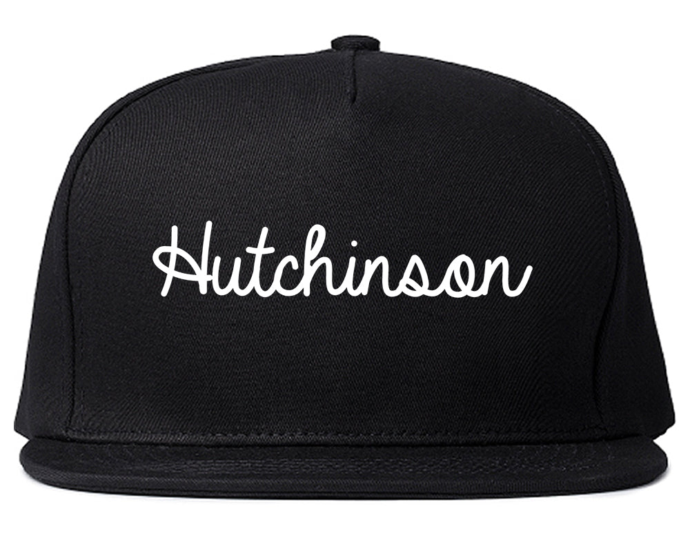 Hutchinson Kansas KS Script Mens Snapback Hat Black