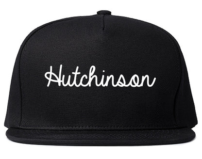 Hutchinson Kansas KS Script Mens Snapback Hat Black