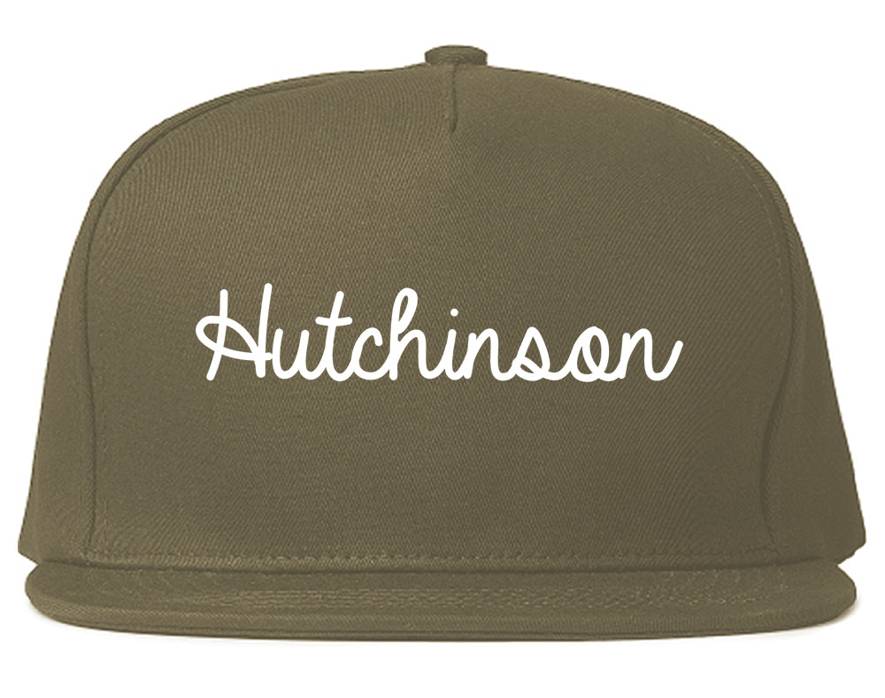 Hutchinson Kansas KS Script Mens Snapback Hat Grey