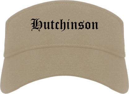 Hutchinson Kansas KS Old English Mens Visor Cap Hat Khaki