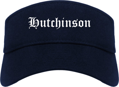 Hutchinson Kansas KS Old English Mens Visor Cap Hat Navy Blue