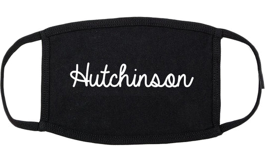 Hutchinson Minnesota MN Script Cotton Face Mask Black