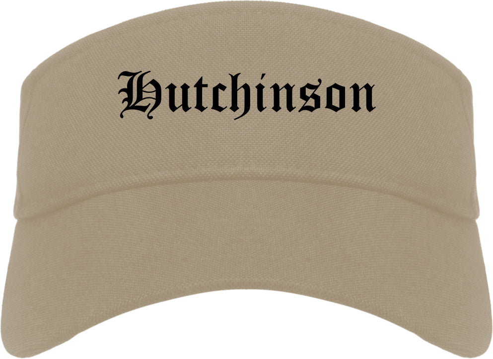 Hutchinson Minnesota MN Old English Mens Visor Cap Hat Khaki