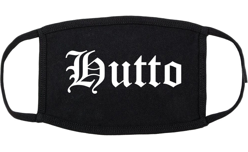 Hutto Texas TX Old English Cotton Face Mask Black