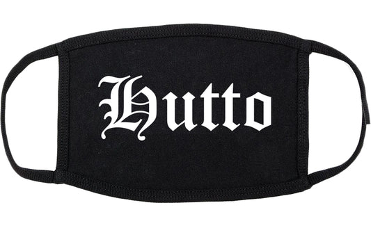 Hutto Texas TX Old English Cotton Face Mask Black