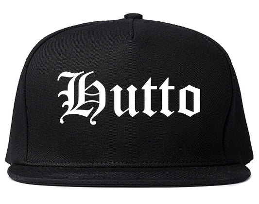 Hutto Texas TX Old English Mens Snapback Hat Black