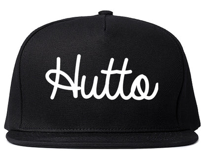 Hutto Texas TX Script Mens Snapback Hat Black