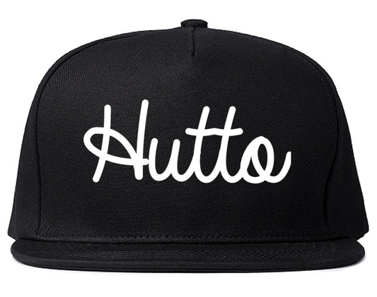 Hutto Texas TX Script Mens Snapback Hat Black