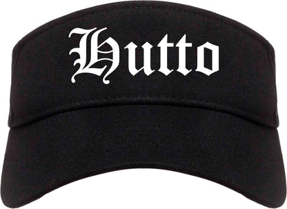 Hutto Texas TX Old English Mens Visor Cap Hat Black