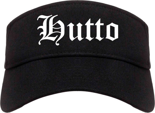 Hutto Texas TX Old English Mens Visor Cap Hat Black