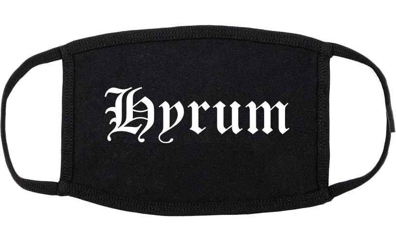 Hyrum Utah UT Old English Cotton Face Mask Black