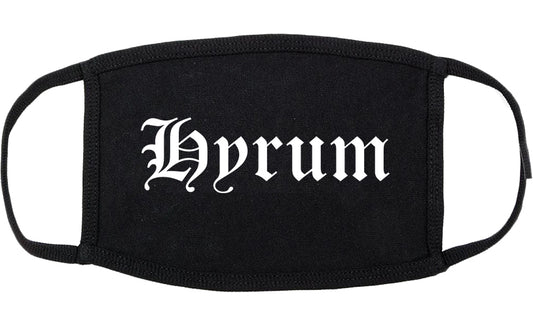 Hyrum Utah UT Old English Cotton Face Mask Black