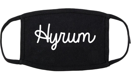 Hyrum Utah UT Script Cotton Face Mask Black