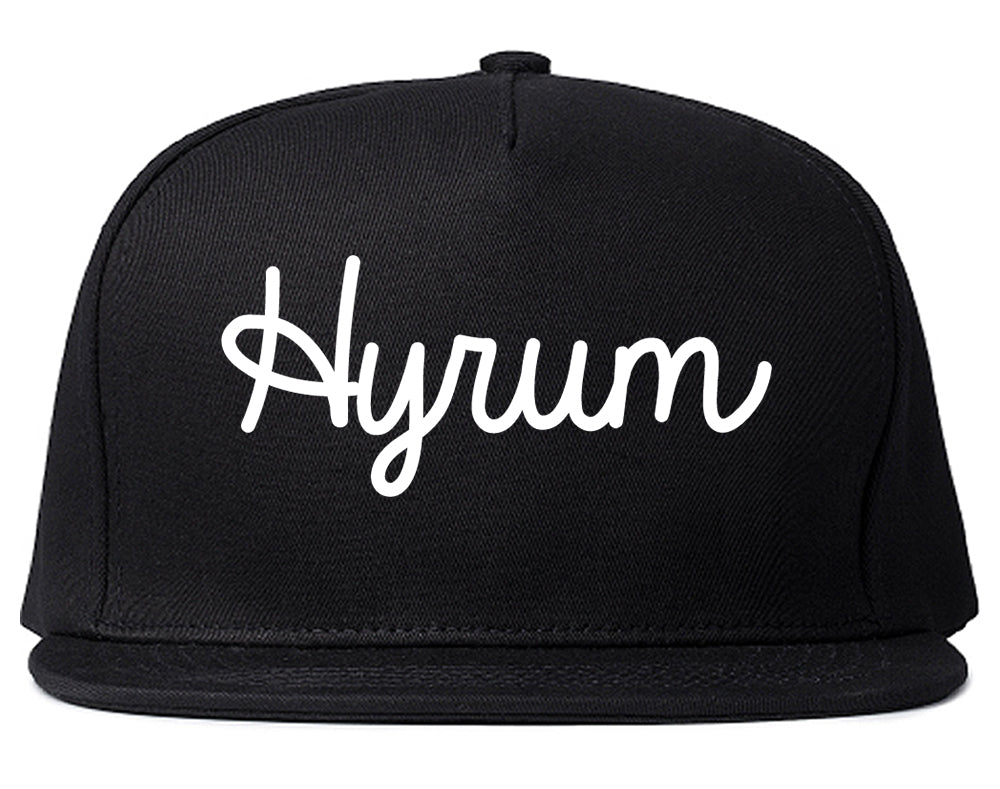 Hyrum Utah UT Script Mens Snapback Hat Black