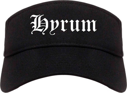 Hyrum Utah UT Old English Mens Visor Cap Hat Black