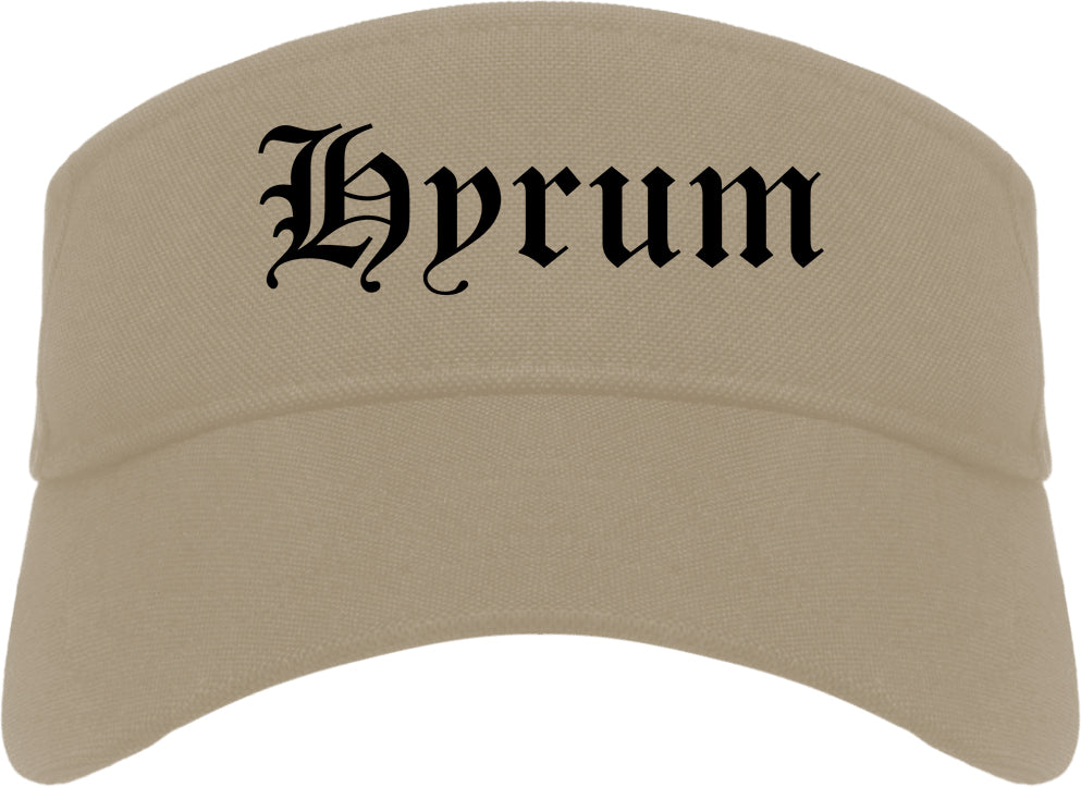 Hyrum Utah UT Old English Mens Visor Cap Hat Khaki