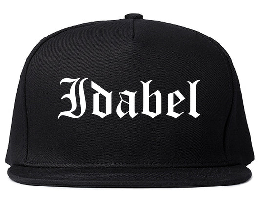 Idabel Oklahoma OK Old English Mens Snapback Hat Black